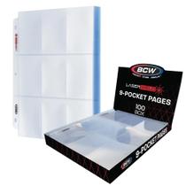 Pocket Pages BCW LaserWeld, 9 páginas de bolso, pacote com 100