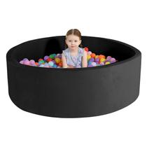 Poço de bolas de espuma grande TRENDBOX 120x38cm Soft Velvet Black