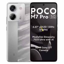 Poco M7 Pro 5G Xiaomi 256GB 8GB RAM Silver Câmera Dupla 64MP Bateria 5000mAh - Versão Global Poco M7 Pro 5G Xiaomi 256GB 8GB RAM Silver Câmera Dupla 64MP Bateria 5000mAh - Versão Global