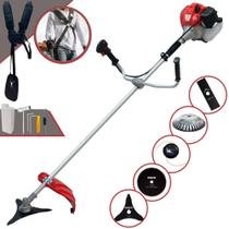 Podador de Grama À Gasolina Anmax CG430P 43cc 2HP 9.000rpm Robusta e de Alta Performance Roçadeira Profissional Completa Para Todos os Tipo de Cortes C/ Carretel + 3 Facas + Escova de Aço