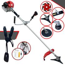 Podador de Grama À Gasolina Anmax CG430P-TB 43cc 2HP 9.000rpm Roçadeira Lateral Multifunções de Alta Performance Com Faca 2 Pontas, Faca 3 Pontas, Faca 6 Pontas, Faca 80 Dentes e Carretel de Nylon