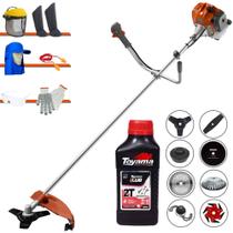 Podador de Grama À Gasolina Tekna RL430ACN-TK 43cc 1,7HP Alta Rotação Roçadeira Completa Com Carretel e Kit 7 Opções de Corte + EPI + ÓLEO TOYAMA 2T