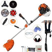 Podador de Grama À Gasolina Terra GR520XP 2T 52cc 2,5HP Roçadeira Lateral de Alta Performance Com Faca 2 Pontas, Faca 3 Pontas, Faca 6 Pontas, Faca 40 Dentes, Faca 80 Dentes e Carretel de Nylon + EPI