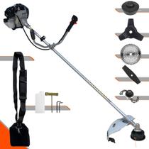 Podador de Grama À Gasolina Toyama TBC43-H 43cc 1,7HP 12.000rpm Completa Com Carretel + Faca 2 Pontas + Faca 3 Pontas + Faca 40 Dentes Vídea + Trimmer Podador de Grama À Gasolina Toyama TBC43-H 43cc 1,7HP 12.000rpm Completa Com Carretel + Faca 2 Pontas + Faca 3 Pontas + Faca 40 Dentes Vídea + Trimmer