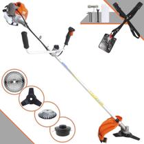 Podador de Grama À Gasolina Vulcan VR430-P 43cc 1,7HP 10.000rpm 2T Roçadeira Completa Com Guidão Anti-Vibração Carretel Nylon + Faca 3 Pontas + Faca Circular 40 Dentes Vídea + Escova de Aço 38 Cerdas Podador de Grama À Gasolina Vulcan VR430-P 43cc 1,7HP 10.000rpm 2T Roçadeira Completa Com Guidão Anti-Vibração Carretel Nylon + Faca 3 Pontas + Faca Circular 40 Dentes Vídea + Escova de Aço 38 Cerdas