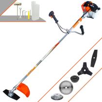 Podador de Grama À Gasolina Vulcan VR430S 43cc 1,7HP 10.000rpm Roçadeira Completa 5 Em 1 Com Carretel de Nylon + Lâmina Facão + Lâmina 3 Pontas + Disco 40 Dentes de Vídea + Escova de Aço Circular