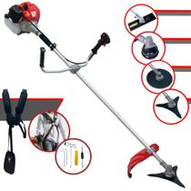 Podador de Grama Anmax CG430P À Gasolina 2T 9.000rpm 43cc 2HP Roçadeira Multifuncional 4 Em 1 Com Carretel de Nylon + Lâmina Facão + Lâmina 3 Pontas + Lâmina Circular 80 Dentes