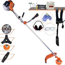 Podador de Grama Lateral Terra GR520XP À Gasolina 2T 52cc 2,5HP 6.500rpm Roçadeira Profissional Completa 4 Em 1 Com Carretel de Nylon + Lâmina Facão + Lâmina 3 Pontas + Disco 40 Dentes de Vídea + EPI