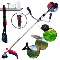 Podador de Grama Profissional À Gasolina Kawashima BCJ521L 2T 52cc 2,5HP de Potência Alta Rotação e Performance Roçadeira Multifuncional Completo Com Carretel de Nylon + Faca 2 Pontas + Faca 3 Pontas Podador de Grama Profissional À Gasolina Kawashima BCJ521L 2T 52cc 2,5HP de Potência Alta Rotação e Performance Roçadeira Multifuncional Completo Com Carretel de Nylon + Faca 2 Pontas + Faca 3 Pontas
