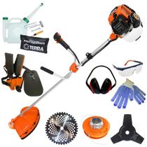 Podador de Grama Profissional À Gasolina Terra GR520XP 52cc 2,5HP de Potência Alta Rotação e Performance Roçadeira Multifuncional Completo Com Carretel Nylon + Faca 40 Dentes + Faca 3 Pontas + EPI Podador de Grama Profissional À Gasolina Terra GR520XP 52cc 2,5HP de Potência Alta Rotação e Performance Roçadeira Multifuncional Completo Com Carretel Nylon + Faca 40 Dentes + Faca 3 Pontas + EPI