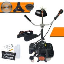 Podador de Grama Terra GRH430 À Gasolina 2T 43cc 1,7HP de Potência 6.500rpm Roçadeira Multifunções Completo Para Todos os Tipos de Trabalho Com Lâmina 3 Pontas + Lâmina 40 Dentes + Carretel de Nylon Podador de Grama Terra GRH430 À Gasolina 2T 43cc 1,7HP de Potência 6.500rpm Roçadeira Multifunções Completo Para Todos os Tipos de Trabalho Com Lâmina 3 Pontas + Lâmina 40 Dentes + Carretel de Nylon