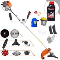Podador de Grama Vulcan VR430-P 2T 43cc 1,7HP Roçadeira Com Carretel e Faca 2 Pontas + Kit Faca 3 Pontas, Faca 6 Pontas, Faca 40 Dentes de Vídea, Faca 80 Dentes e Trimmer + Escova + EPI + ÓLEO TOYAMA Podador de Grama Vulcan VR430-P 2T 43cc 1,7HP Roçadeira Com Carretel e Faca 2 Pontas + Kit Faca 3 Pontas, Faca 6 Pontas, Faca 40 Dentes de Vídea, Faca 80 Dentes e Trimmer + Escova + EPI + ÓLEO TOYAMA