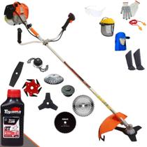 Podador de Grama Vulcan VR620H 2T 62cc 3HP Roçadeira Com Carretel e Faca 2 Pontas + Kit Faca 3 Pontas, Faca 6 Pontas, Faca 40 Dentes de Vídea, Faca 80 Dentes e Trimmer + Escova + EPI + ÓLEO TOYAMA Podador de Grama Vulcan VR620H 2T 62cc 3HP Roçadeira Com Carretel e Faca 2 Pontas + Kit Faca 3 Pontas, Faca 6 Pontas, Faca 40 Dentes de Vídea, Faca 80 Dentes e Trimmer + Escova + EPI + ÓLEO TOYAMA