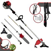 Podador Roçadeira e Esqueletadeira 43cc 1,8HP 2T TBC43MT Com Alcance Aproximado de 5 Metros de Altura Carretel + Faca 3 Pontas + Sabre 10” + Extensor
