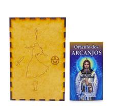 Poderoso Oráculo dos Arcanjos Porta Tarô Místico em Madeira Poderoso Oráculo dos Arcanjos Porta Tarô Místico em Madeira