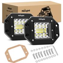Pods de luz LED Nilight 42W Flush Mount Spot Flood Combo x2 Pods de luz LED Nilight 42W Flush Mount Spot Flood Combo x2