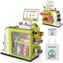 POFJOEQ Cash Register Playset 48PCS Finge Money & Food