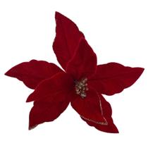Poinsetia decorativa vermelha com bolinha dourada - 24cm Poinsetia decorativa vermelha com bolinha dourada - 24cm