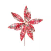 Poinsetia xadrez vrm/bco/vrd decorativa