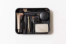 Poke A Dot Organizer com compartimentos de estojo de armazenamento individuais para maquiagem, artes, artesanato, materiais de escritório e acessórios DIY, para viagens e casa, preto