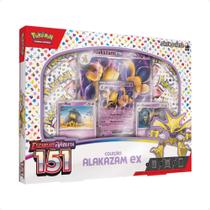 Pokemon 151 - Box Alakazam EX Com 6 pacotes com 6 cartas cada + 3 Cartas Promocionais Copag 33293