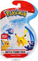 Pokemon 2 Polegada Battle Action Figure 2-Pack, inclui Pikachu de 2" e Popplio 2"