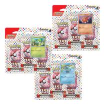 Pokémon 3 Triple Packs 151 Bulbasaur Charmander Squirtle em Português