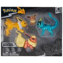 Pokémon - 4 Figuras - Eevee, Jolteon, Vaporeon e Flareon - Sunny - 3290