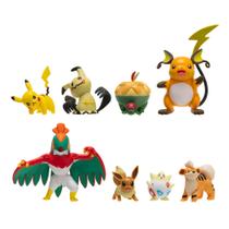 POKEMON Battle Figure 8 Pack - Características Pikachu de 2 Polegadas, Eevee, Appletun, Growlithe, Mimikyu, Togepi, 3-Inch Raichu & Hawlucha - Detalhes Autênticos