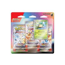 Pokemon Blister Pack Triplo Leafeon Coleção Evoluções Prismáticas Carta Coleção Geek TCG
