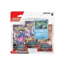 Pokemon Blister Triplo Escarlate e Violeta 5 Forças Temporais Jogo de Cartas Copag