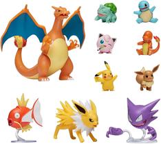 Pokemon - Boneco oficial Ultimate Battle do Pokemon - Pikachu, Charmander, Squirtle, Bulbasaur, Eevee, Jigglypuff, Magikarp, Haunter, Jolteon, Charizard