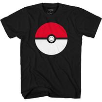 Pokemon Boys' Big Pokémon Pokeball T-Shirt, Preto, Médio