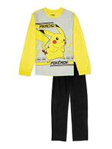 Pokemon Boys's Pikachu 2 Peça Pijama Sleepwear Set (Médio 8) Amarelo