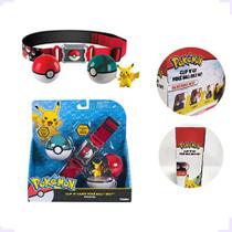 Pokémon Cinto Com Duas Pokebolas E Pokémon Caixa Presente - Pokemon