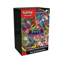 Pokémon Combo 18 Booster Megaevoluçlão Fogo Fantasmagórico Mega Charizard Trading Card Game Coleção