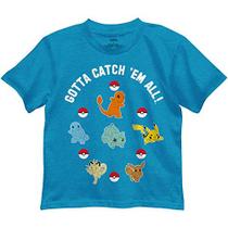 Pokemon Little Boys' Gotta Catch 'Em All Tee, Turquesa Heather (7)