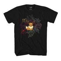 Pokémon Mono Eeveeloutions Eevee T-Shirt (Extra Grande, Preto Adulto)