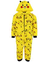 Pokemon Onesie Boys Pikachu Amarelo 3D Orelhas Crianças Tudo em Um