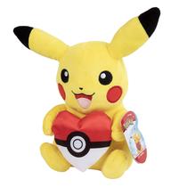 Pokémon Pikachu 8" Pelúcia com Bola de Coração Poke - Brinquedo animal de pelúcia oficialmente licenciado - Grande Presente para Crianças - Idade 8+