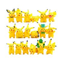 Pokémon Pikachu Anime Action Figure, PVC Brinquedos para Crianças, 18Pcs por Conjunto