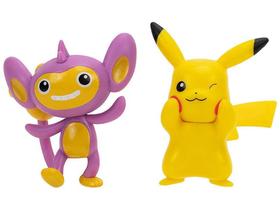 Pokémon Pikachu e Aipom Sunny Brinquedos - 2 Peças