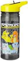 Pokemon Plástico Bebendo Garrafa de Água Livre BPA com palha removível, impressão pikachu, tampa à prova de vazamento, reutilizável, leve, durável perfeito para crianças & adultos-600ml, Multi, One Size