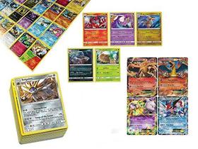 Pokemon TCG: 100 Card Lot Raro, Comum, Unc, Holo com 2 Ex Cards