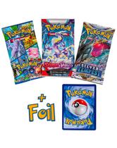 Pokémon TCG: 3 pacotes de reforço e 1 película aleatória com cartão promocional Pokémon TCG: 3 pacotes de reforço e 1 película aleatória com cartão promocional