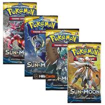 Pokemon TCG sem marca: Sun & Moon Booster Pack Collection Moon (4 pacotes)