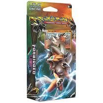 Pokemon TCG: Sun & Moon Forbidden Light Lycanroc Theme Deck Conjunto de cartões de negociação colecionáveis Baralho de 60 cartas com lycanroc holográfico holográfico ultra raro, contadores de danos, moeda metálica, cartão de código on-line