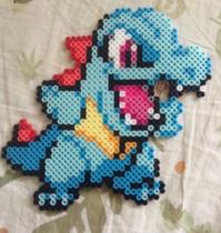 Pokémon Totodile - Figura Pixel Art