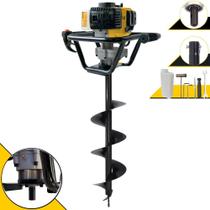 Polaca Cavadeira Motorizada À Gasolina 2T PSL517 Lynus 52cc 1,8HP 9.000rpm de Alta Performance Com Empunhadura Ergonômica e Ignição CDI Perfurador de Solo Com Broca 80x20cm