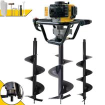 Polaca Cavadeira Motorizada À Gasolina 2T PSL517 Lynus 52cc 1,8HP 9.000rpm de Alta Performance Com Empunhadura Ergonômica e Ignição CDI Perfurador de Solo Com KIT Brocas 80x20cm, 80x25cm e 80x30cm